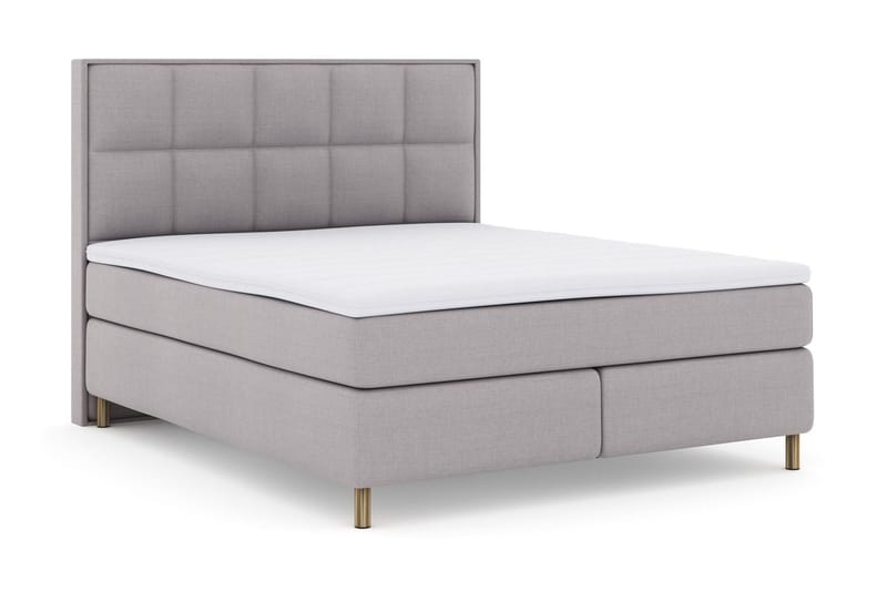 Select No 3 Komplett Sängpaket 210x210 Fast - Ljusgrå/Koppar - Products - Möbler - Säng - Kontinentalsäng