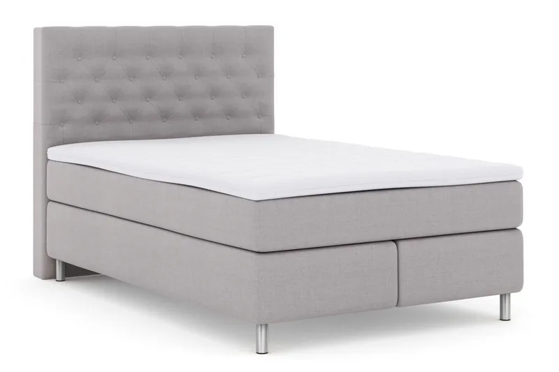 Select No 3 Kontinentalsäng 140x200 Fast/Medium - Ljusgrå/Metall - Products - Möbler - Säng - Kontinentalsäng