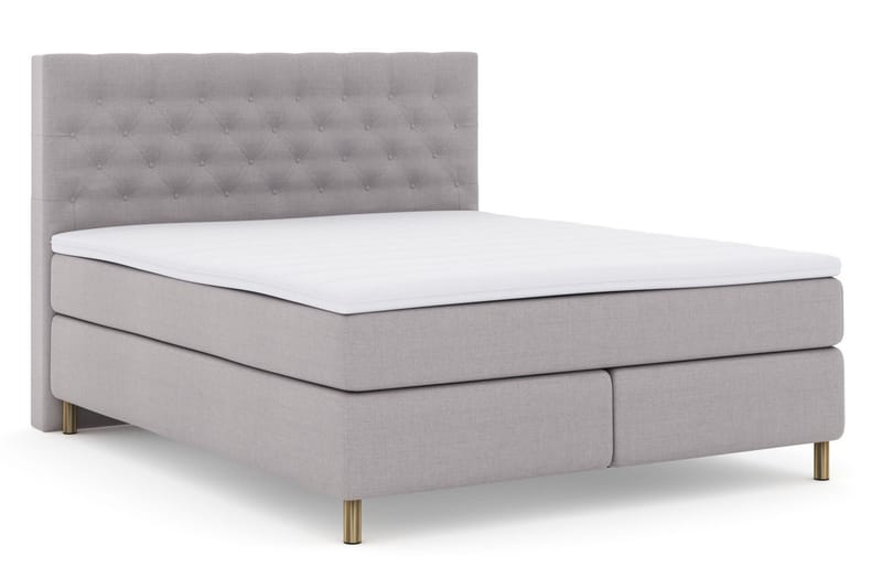 Select No 3 Kontinentalsäng 160x200 Fast/Medium - Ljusgrå/Koppar - Products - Möbler - Säng - Kontinentalsäng