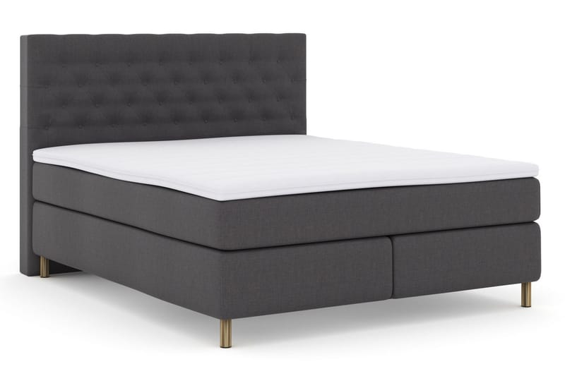 Select No 3 Kontinentalsäng 160x200 Fast/Medium - Mörkgrå/Koppar - Products - Möbler - Säng - Kontinentalsäng