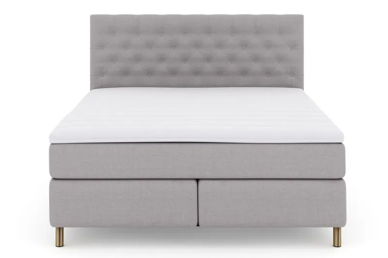 Select No 3 Kontinentalsäng 210x210 Medium, Ljusgrå/Koppar