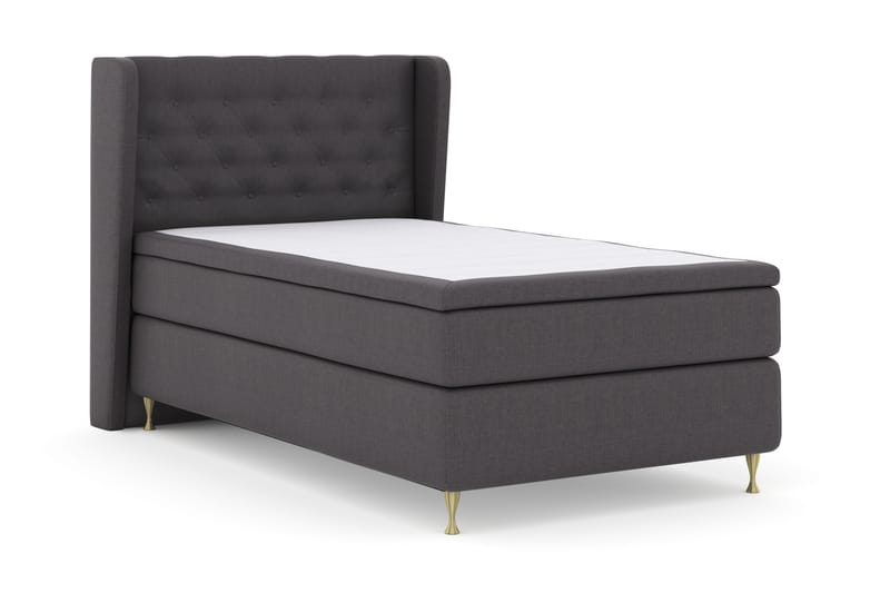 Select No 4 Komplett Sängpaket 120x200 Fast - Mörkgrå/Guld - Products - Möbler - Säng - Enkelsäng