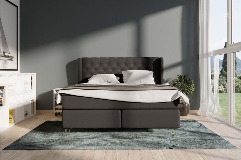 Select No 4 Komplett Sängpaket 120x200 Fast - Mörkgrå/Silver - Products - Möbler - Säng - Enkelsäng
