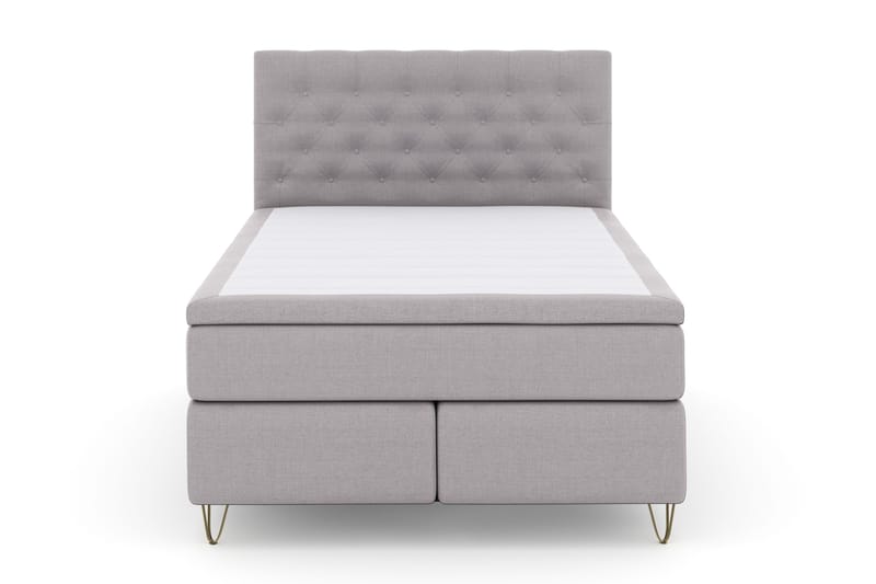 Select No 4 Komplett Sängpaket 140x200 Fast - Ljusgrå/Metall V-form - Products - Möbler - Säng - Kontinentalsäng