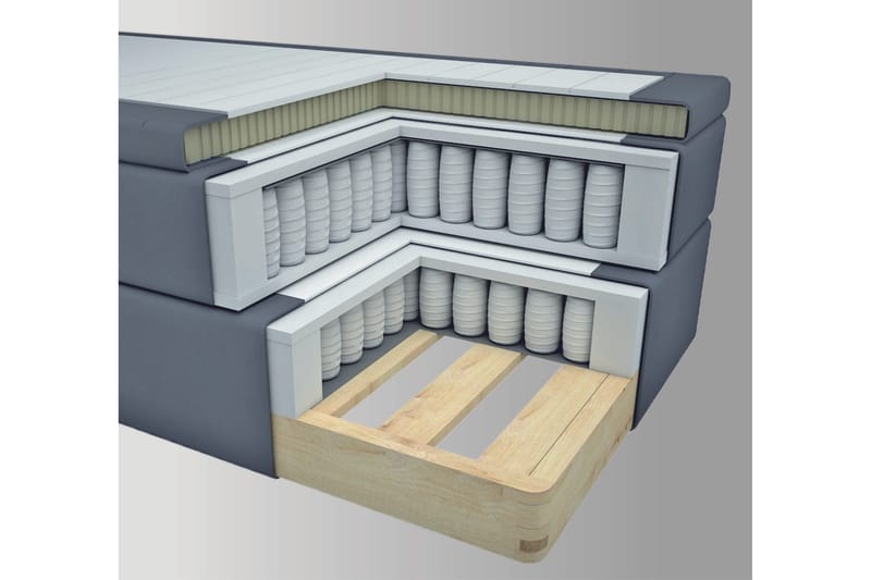 Select No 4 Komplett Sängpaket 140x200 Fast - Ljusgrå/Metall V-form - Products - Möbler - Säng - Kontinentalsäng