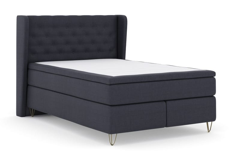 Select No 4 Komplett Sängpaket 140x200 Fast/Medium - Blå/Metall V-form - Products - Möbler - Säng - Kontinentalsäng
