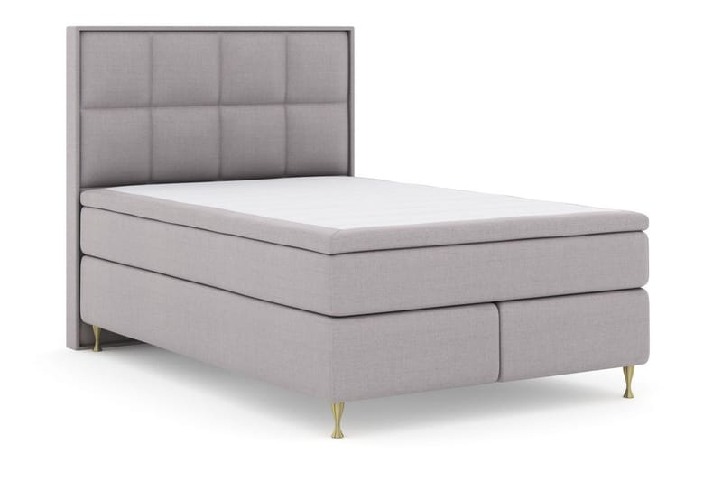 Select No 4 Komplett Sängpaket 140x200 Medium - Ljusgrå/Guld - Products - Möbler - Säng - Kontinentalsäng