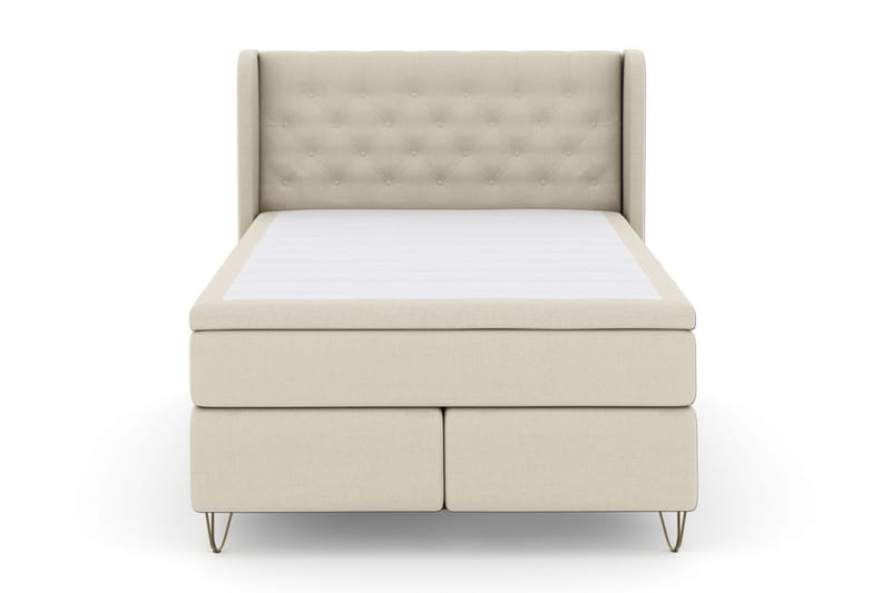 Select No 4 Komplett Sängpaket 160x200 Fast - Beige/Metall V-form - Products - Möbler - Säng - Kontinentalsäng