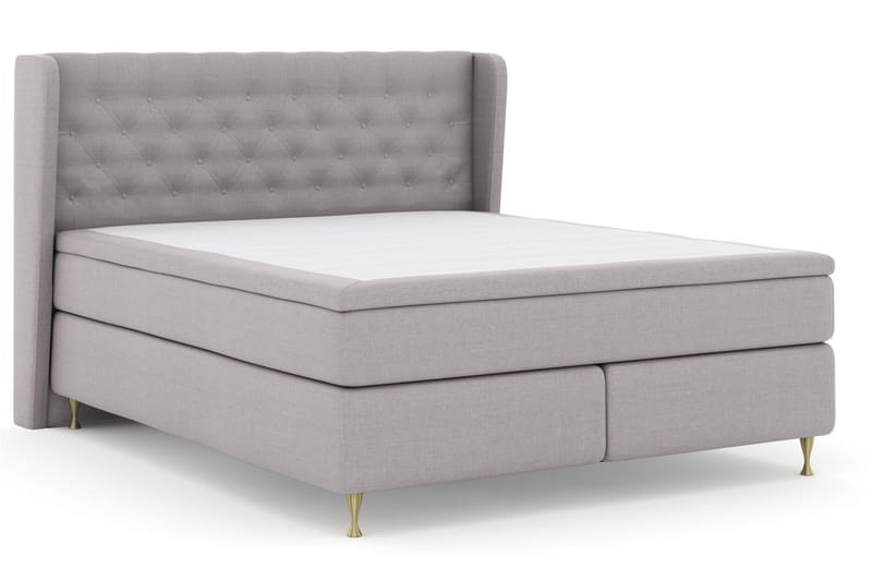 Select No 4 Komplett Sängpaket 160x200 Fast - Ljusgrå/Guld - Products - Möbler - Säng - Kontinentalsäng