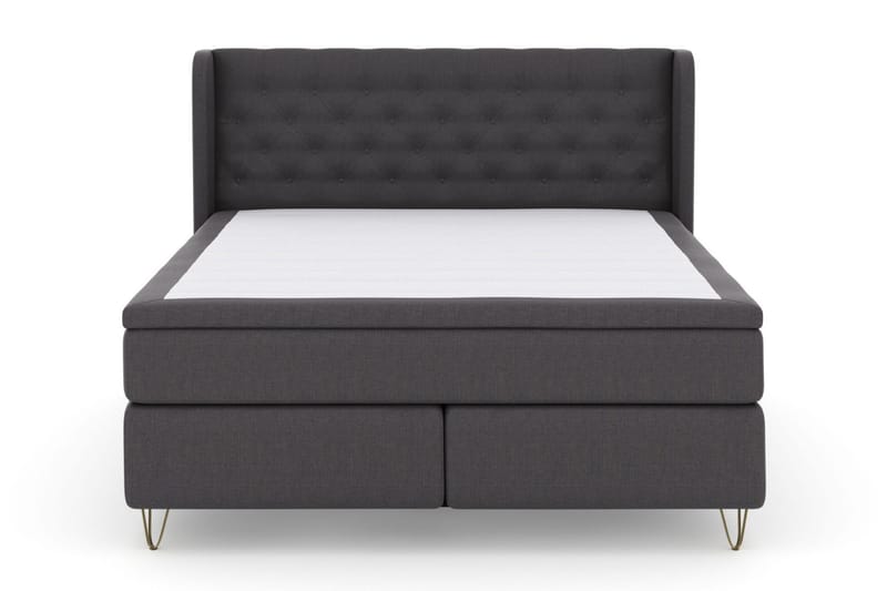 Select No 4 Komplett Sängpaket 160x200 Fast, Mörkgrå/Metall V-form