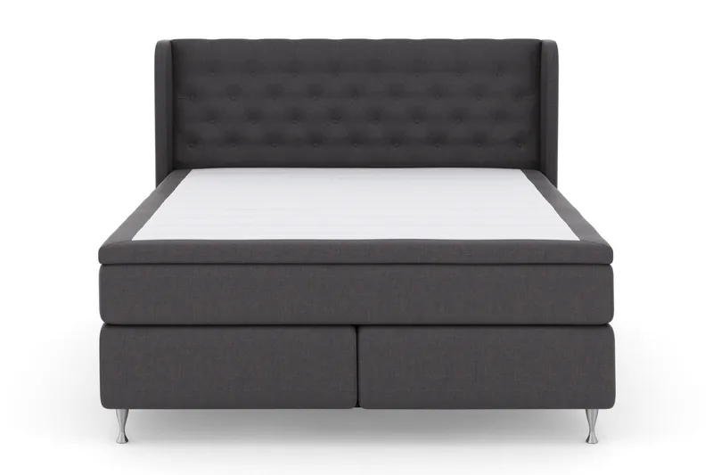 Select No 4 Komplett Sängpaket 160x200 Medium, Mörkgrå/Silver