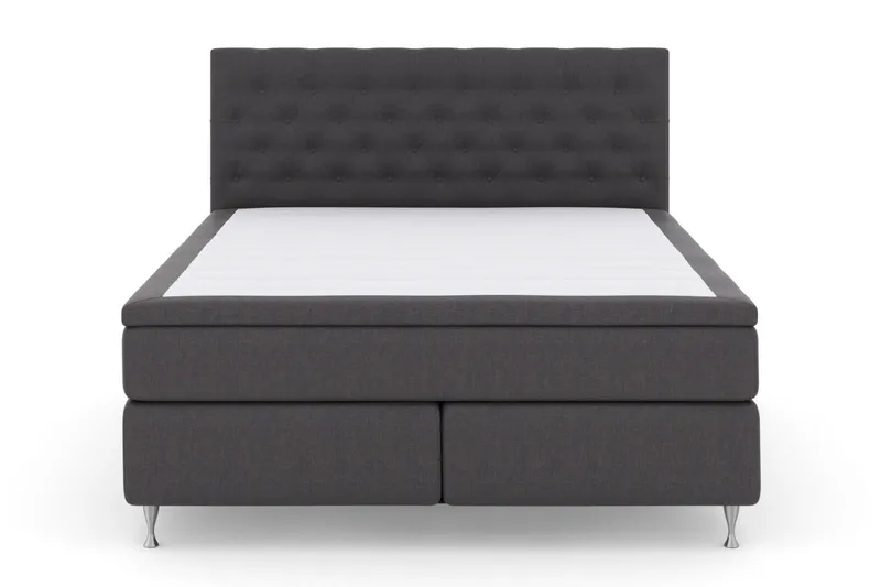 Select No 4 Komplett Sängpaket 160x200 Medium, Mörkgrå/Silver