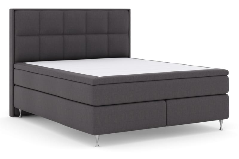 Select No 4 Komplett Sängpaket 180x200 Fast - Mörkgrå/Silver - Products - Möbler - Säng - Kontinentalsäng
