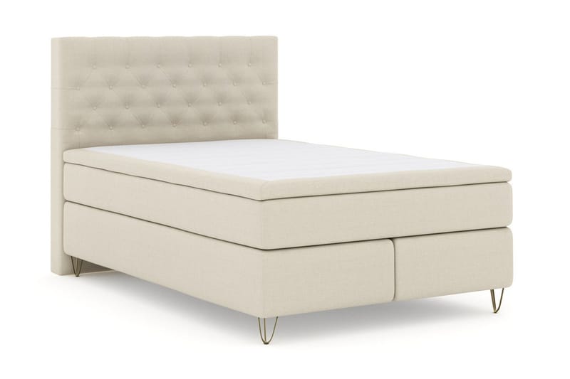 Select No 4 Kontinentalsäng 140x200 Fast - Beige/Metall V-Form - Products - Möbler - Säng - Kontinentalsäng