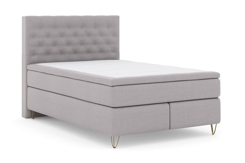 Select No 4 Kontinentalsäng 140x200 Fast - Ljusgrå/Metall V-Form - Products - Möbler - Säng - Kontinentalsäng