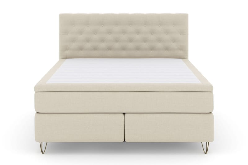 Select No 4 Kontinentalsäng 180x200 Fast/Medium - Beige/Metall V-Form - Products - Möbler - Säng - Kontinentalsäng