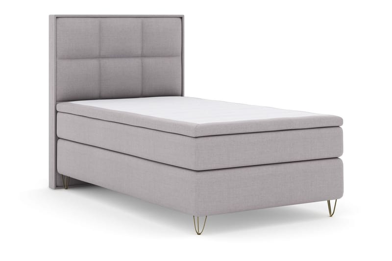 Select No 5 Komplett Sängpaket 120x200 Medium Latex - Ljusgrå/Metall V-form - Products - Möbler - Säng - Enkelsäng