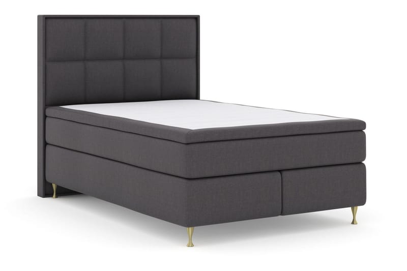 Select No 5 Komplett Sängpaket 140x200 Fast Watergel - Mörkgrå/Guld - Products - Möbler - Säng - Kontinentalsäng