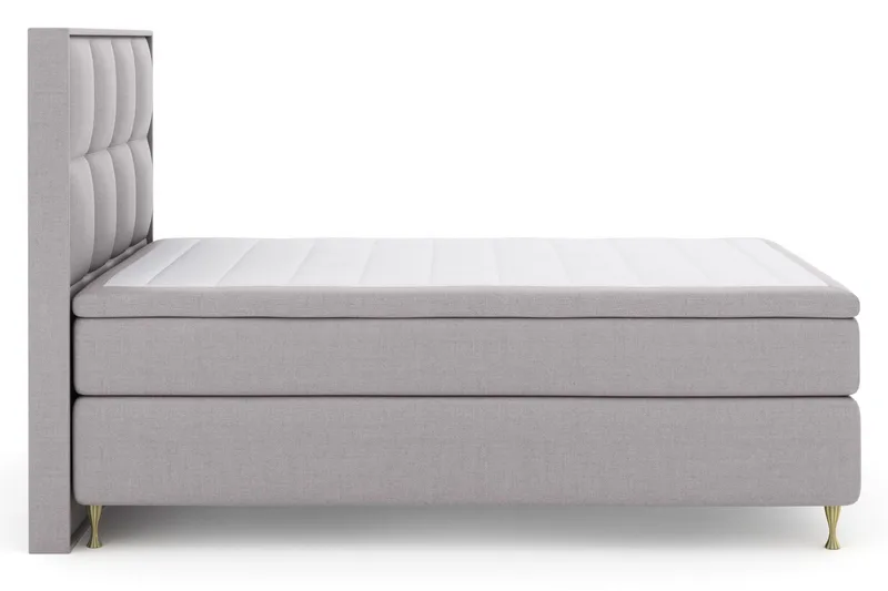 Select No 5 Komplett Sängpaket 140x200 Medium Latex, Ljusgrå/Guld