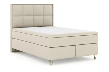 Select No 5 Komplett Sängpaket 160x200 Fast/Medium Latex - Beige/Metall V-form - Products - Möbler - Säng - Kontinentalsäng
