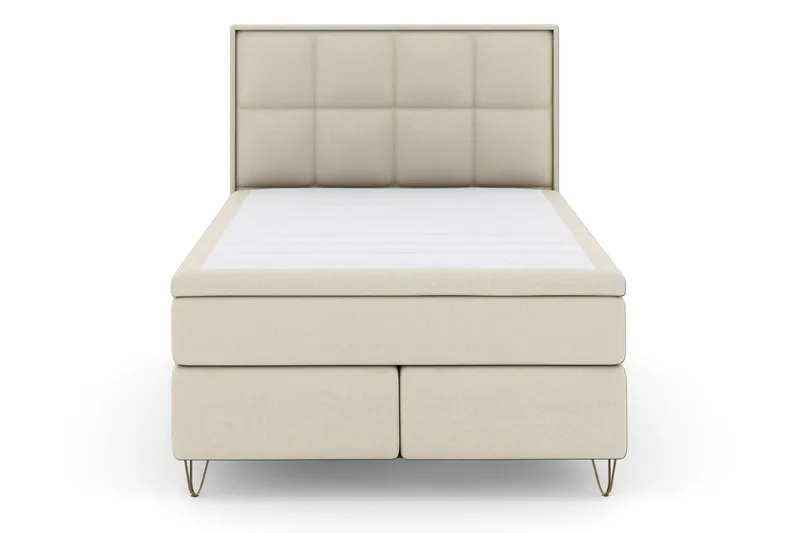 Select No 5 Komplett Sängpaket 160x200 Fast/Medium Latex - Beige/Metall V-form - Products - Möbler - Säng - Kontinentalsäng