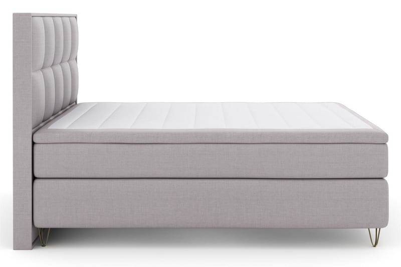 Select No 5 Komplett Sängpaket 160x200 Fast/Medium Latex - Ljusgrå/Metall V-form - Products - Möbler - Säng - Kontinentalsäng