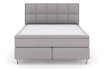 Select No 5 Komplett Sängpaket 160x200 Fast/Medium Latex - Ljusgrå/Metall V-form - Products - Möbler - Säng - Kontinentalsäng