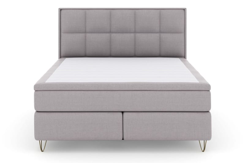 Select No 5 Komplett Sängpaket 160x200 Fast/Medium Latex - Ljusgrå/Metall V-form - Products - Möbler - Säng - Kontinentalsäng