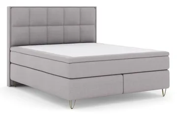 Select No 5 Komplett Sängpaket 160x200 Fast/Medium Latex - Ljusgrå/Metall V-form - Products - Möbler - Säng - Kontinentalsäng