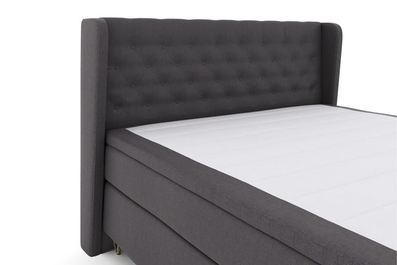 Select No 5 Komplett Sängpaket 160x200 Fast/Medium Latex - Mörkgrå/Metall V-form - Products - Möbler - Säng - Kontinentalsäng