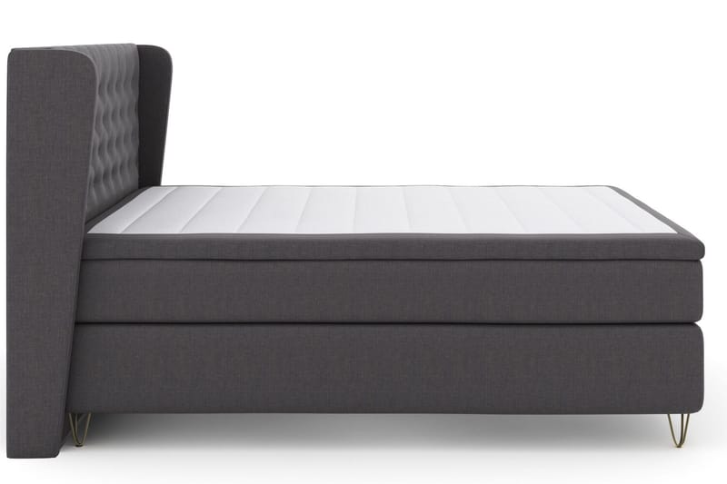 Select No 5 Komplett Sängpaket 160x200 Fast/Medium Latex - Mörkgrå/Metall V-form - Products - Möbler - Säng - Kontinentalsäng