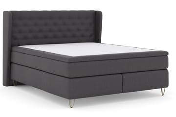 Select No 5 Komplett Sängpaket 160x200 Fast/Medium Latex - Mörkgrå/Metall V-form - Products - Möbler - Säng - Kontinentalsäng