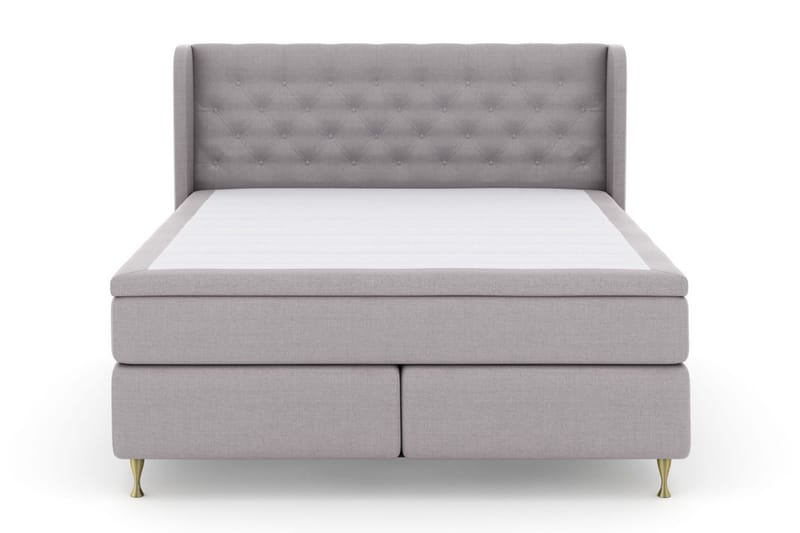 Select No 5 Komplett Sängpaket 180x200 Fast Latex, Ljusgrå/Guld