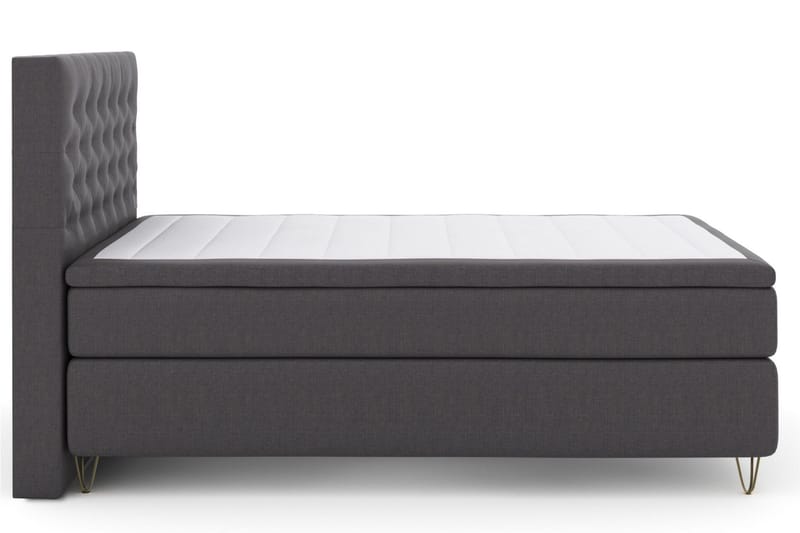 Select No 5 Kontinentalsäng 140x200 Fast Watergel, Mörkgrå/Metall V-Form