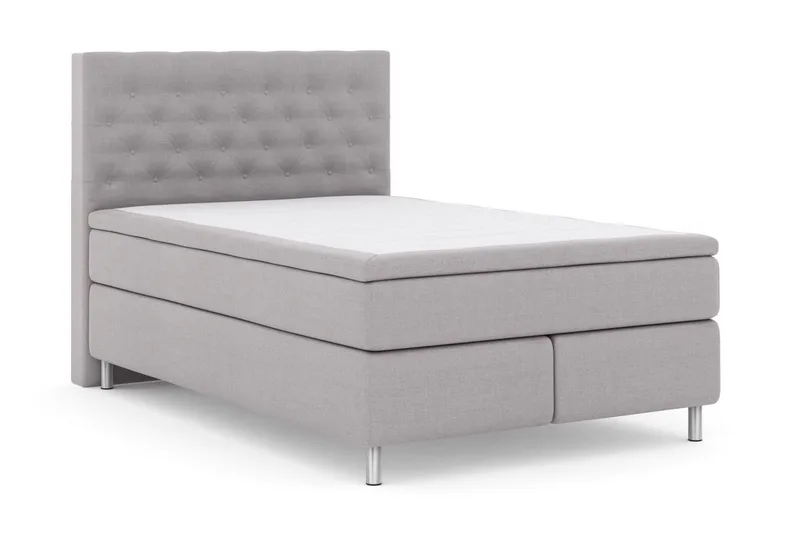 Select No 5 Kontinentalsäng 140x200 Fast/Medium Watergel - Ljusgrå/Metall - Products - Möbler - Säng - Kontinentalsäng
