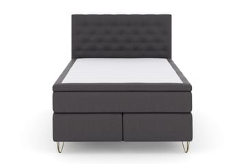 Select No 5 Kontinentalsäng 140x200 Fast/Medium Watergel - Mörkgrå/Metall V-Form - Products - Möbler - Säng - Kontinentalsäng