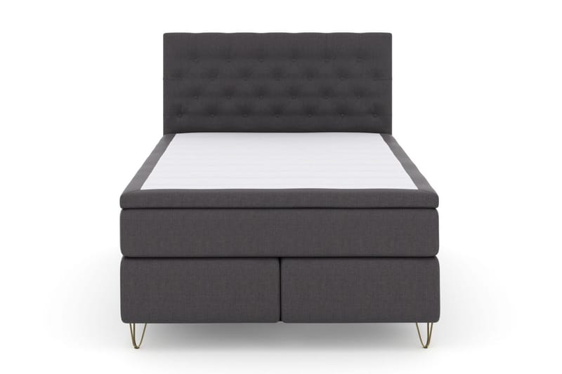 Select No 5 Kontinentalsäng 140x200 Fast/Medium Watergel - Mörkgrå/Metall V-Form - Products - Möbler - Säng - Kontinentalsäng