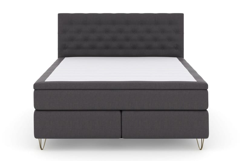 Select No 5 Kontinentalsäng 160x200 Fast Watergel - Mörkgrå/Metall V-Form - Products - Möbler - Säng - Kontinentalsäng