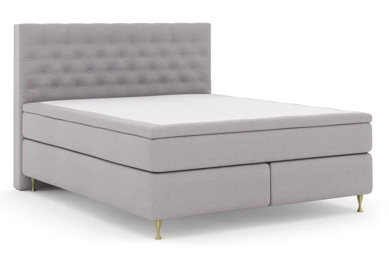 Select No 5 Kontinentalsäng 160x200 Medium Watergel - Ljusgrå/Guld - Products - Möbler - Säng - Kontinentalsäng