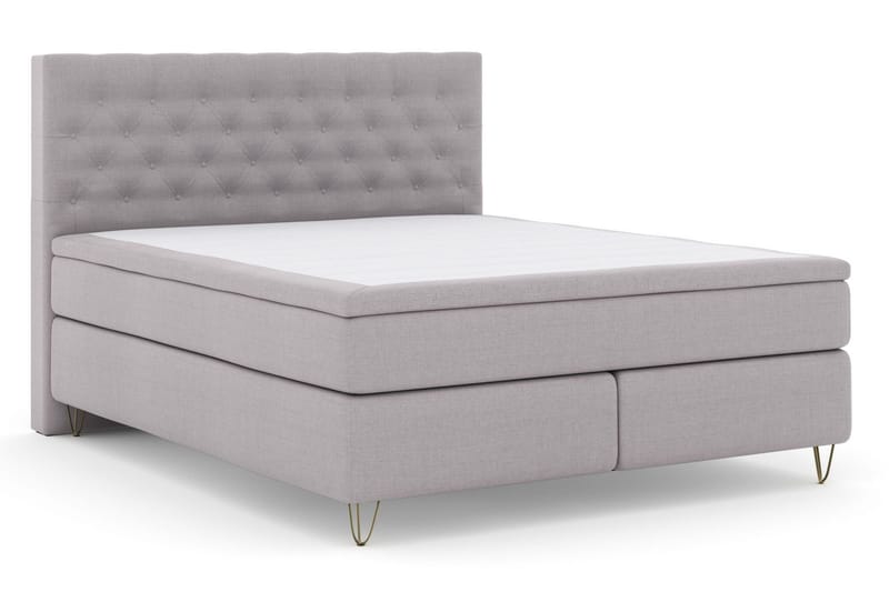 Select No 5 Kontinentalsäng 160x200 Medium Watergel - Ljusgrå/Metall V-Form - Products - Möbler - Säng - Kontinentalsäng