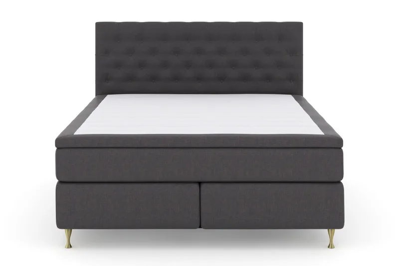 Select No 5 Kontinentalsäng 210x210 Fast/Medium Watergel - Mörkgrå/Guld - Products - Möbler - Säng - Kontinentalsäng