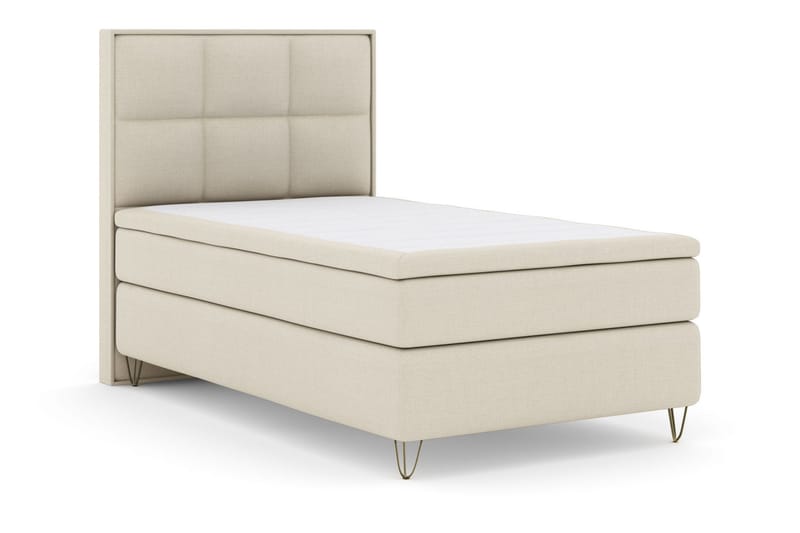 Select No 6 Komplett Sängpaket 120x200 Fast Memory/Pocket - Beige/Metall V-form - Products - Möbler - Säng - Enkelsäng