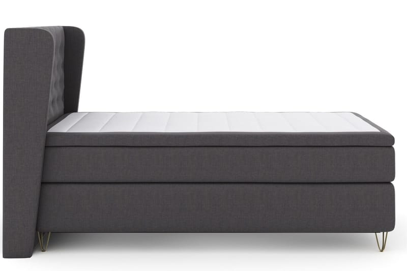 Select No 6 Komplett Sängpaket 120x200 Medium Watergel - Mörkgrå/Metall V-form - Products - Möbler - Säng - Enkelsäng