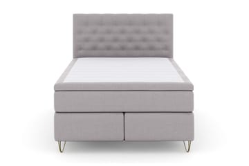 Select No 6 Komplett Sängpaket 140x200 Fast/Medium Watergel - Ljusgrå/Metall V-form - Products - Möbler - Säng - Kontinentalsäng