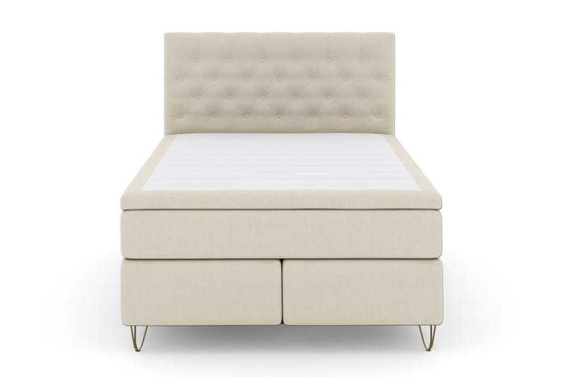 Select No 6 Kontinentalsäng 160x200 Fast/Medium Watergel - Beige/Metall V-Form - Products - Möbler - Säng - Kontinentalsäng