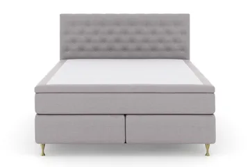 Select No 6 Kontinentalsäng 160x200 Fast/Medium Watergel - Ljusgrå/Guld - Products - Möbler - Säng - Kontinentalsäng