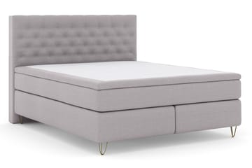Select No 6 Kontinentalsäng 160x200 Fast/Medium Watergel - Ljusgrå/Metall V-Form - Products - Möbler - Säng - Kontinentalsäng