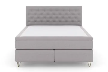 Select No 6 Kontinentalsäng 180x200 Fast/Medium Watergel - Ljusgrå/Metall V-Form - Products - Möbler - Säng - Kontinentalsäng