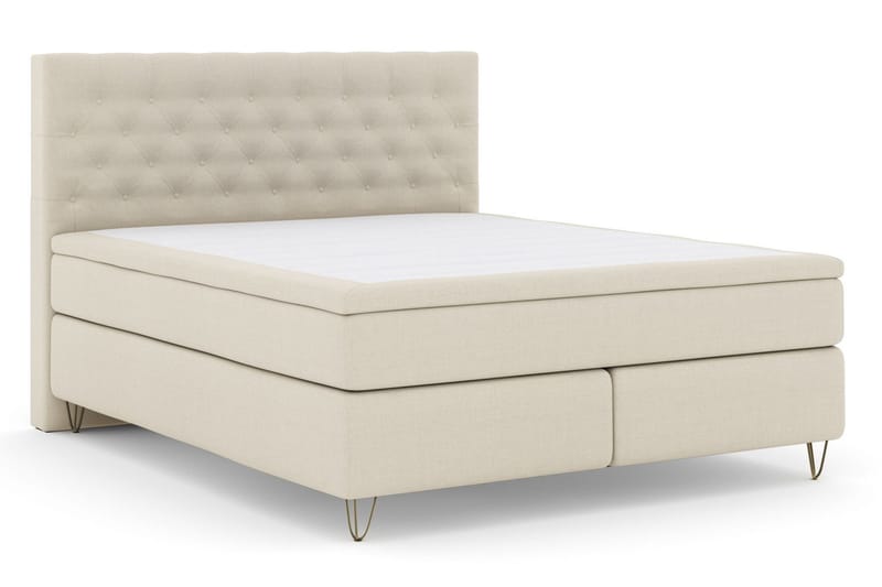 Select No 6 Kontinentalsäng 180x200 Medium Memory/Pocket - Beige/Metall V-Form - Products - Möbler - Säng - Kontinentalsäng