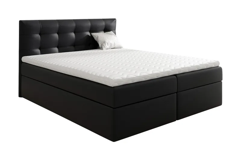 Skaftå Kontinentalsäng 180x200 Svart/Vit - Svart/Vit - Products - Möbler - Säng - Säng med förvaring